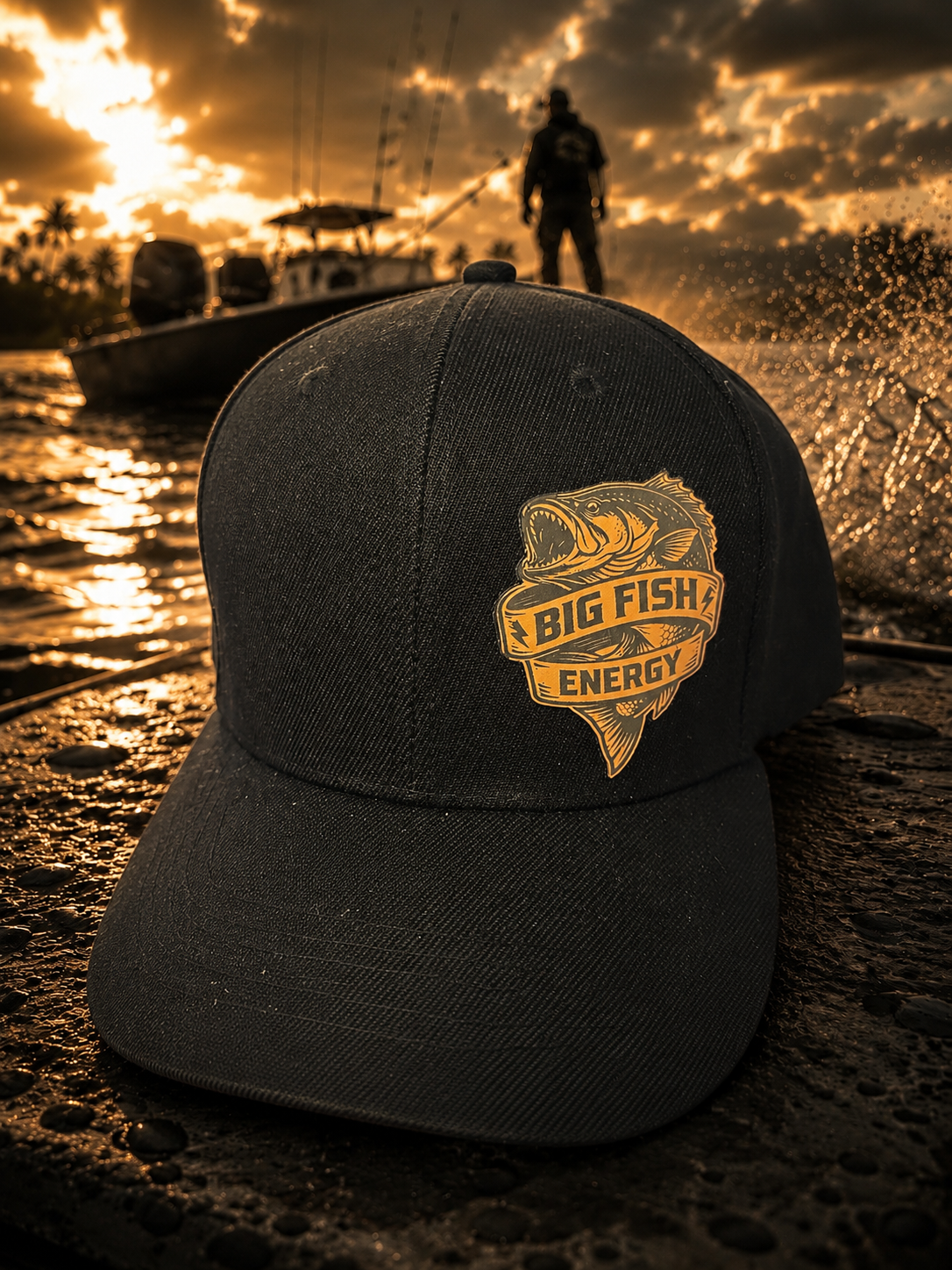 Big Fish Energy Black&nbsp; Fishing Hat
