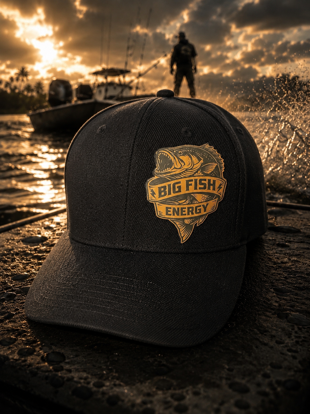 Big Fish Energy Black&nbsp; Fishing Hat