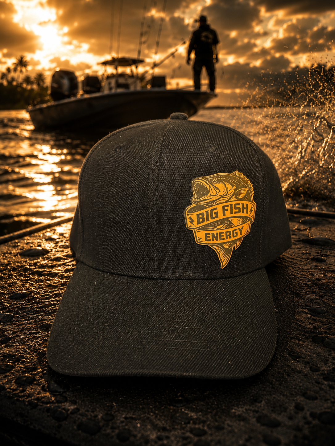 Big Fish Energy Black&nbsp; Fishing Hat