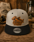 Paranoid Shark Fishing Hat | Black &amp; Gray Hammerhead Leather Patch Snapback